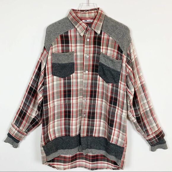 DRx Romanelli Vintage Mens Size XL Joyce Plaid and Sweater Shacket Jacket Shirt - Picture 6 of 9